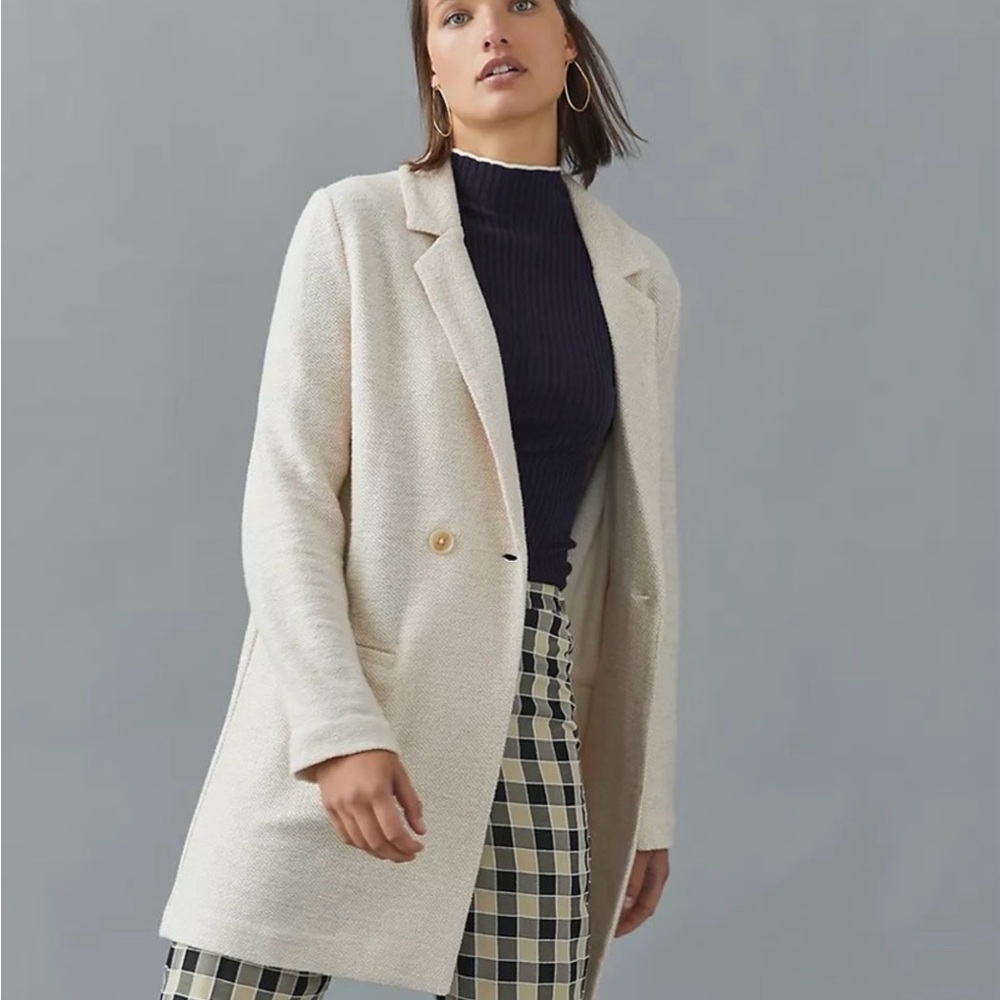 Anthropologie Sanctuary Cream Longline Oversized Blazer